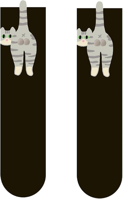 Calcetines  con estampado de gato divertido