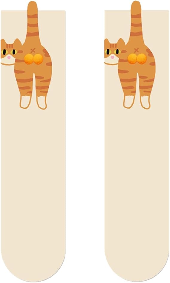 Calcetines  con estampado de gato divertido