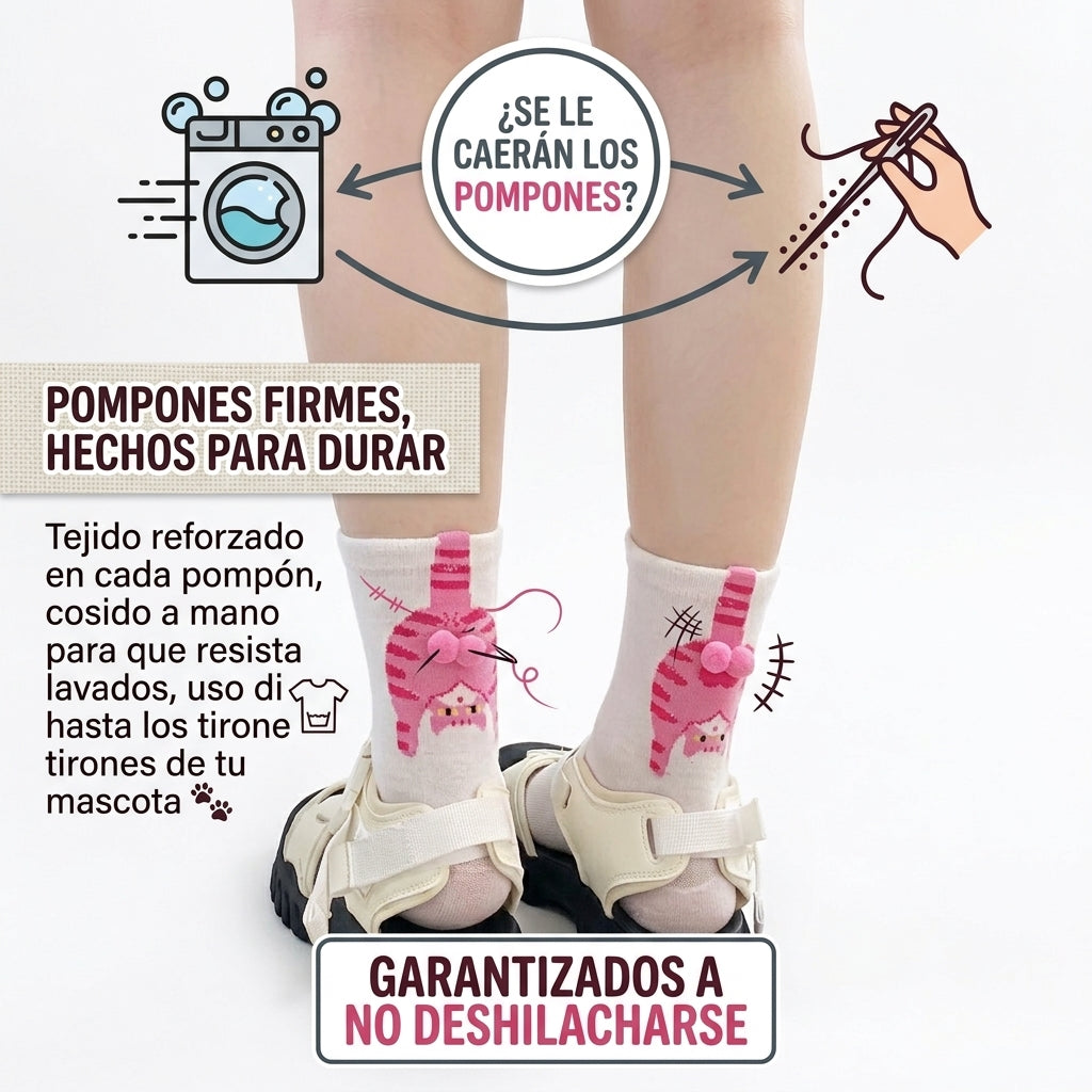 Calcetines  con estampado de gato divertido