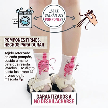 Calcetines  con estampado de gato divertido